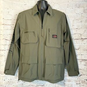 Quiksilver Under Sky Shirt Jacket Utility Cargo Long Sleeve Full Zip Mens Med